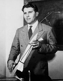 Young Wernher von Braun with Model V–2 Rocket. Courtesy of Wikimedia Commons.
