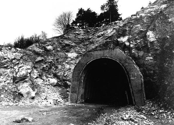 Present entrance to the tunnels and chambers of the rocket factory. Courtesy of Al Gilens.