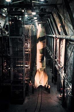 V–2 Rocket Standing Upright in Underground Factory, photograph by Walter Frentz. Courtesy of Hanns-Peter Frentz/Amicale des déportés de Dora-Ellrich.
